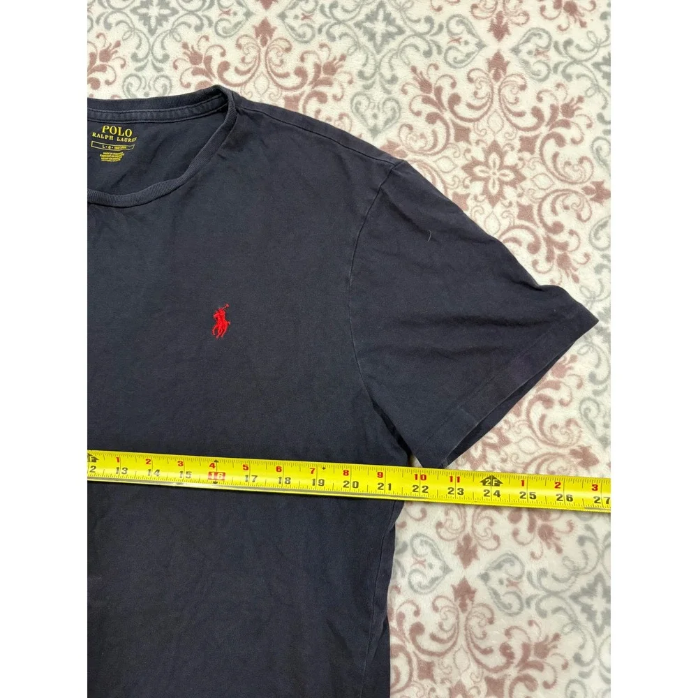 Polo Ralph Lauren Mens Navy Blue Crew Neck Short Sleeve T-Shirt Size Large Pony